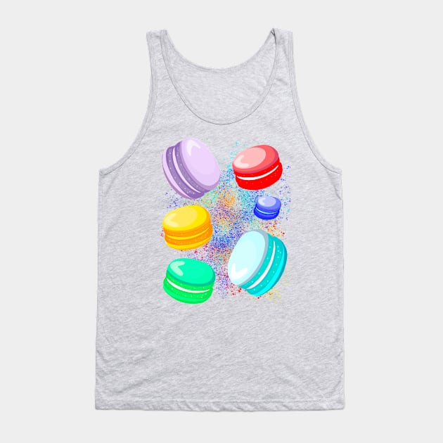 Rainbow macarons Tank Top by Miruna Mares